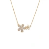 Zircon double flower necklace for women in an Ins-style, niche flower style, the same as the popular online celebrity's high-end, light luxury forest-themed collarbone chain accessory Item Picture